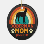 Doberman Dog Mom Sunset gepersonaliseerd Keramisch Ornament (Links)