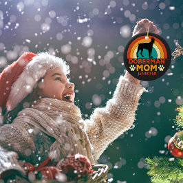  Doberman Dog Mom Sunset gepersonaliseerd Keramisch Ornament