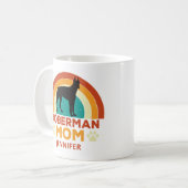  Doberman Dog Mom Sunset gepersonaliseerd Koffiemok (Voorkant links)