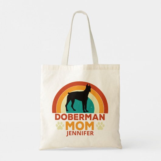  Doberman Dog Mom Sunset gepersonaliseerd Tote Bag (Achterkant)
