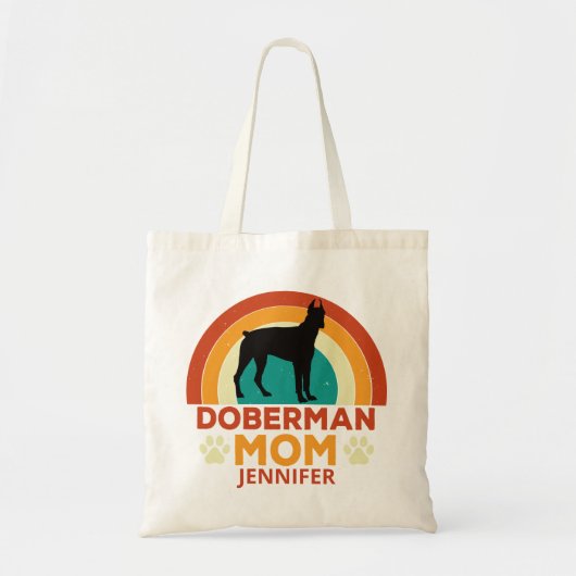 Doberman Dog Mom Sunset gepersonaliseerd Tote Bag (Voorkant)