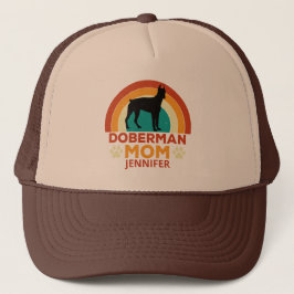  Doberman Dog Mom Sunset gepersonaliseerd Trucker Pet