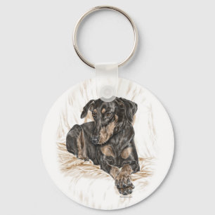Doberman Dog Natural Ears for Keys Sleutelhanger