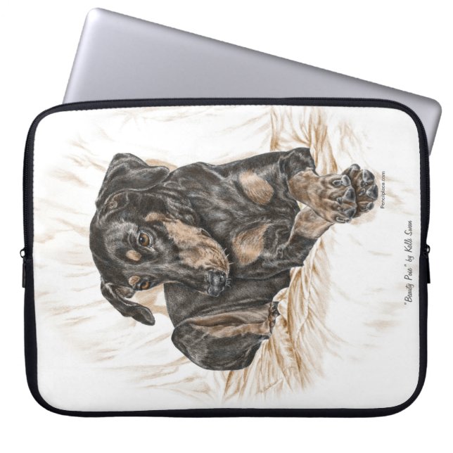 Doberman Dog Natural Ears Laptop Sleeve (Voorkant)