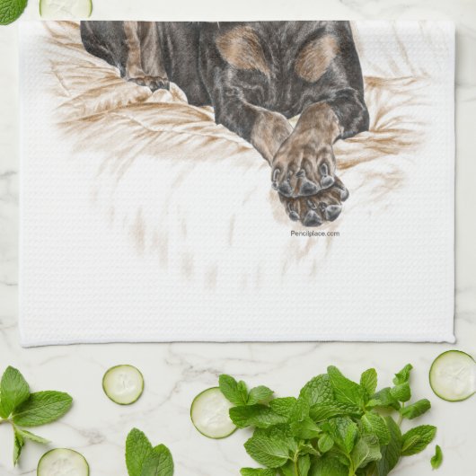 Doberman Dog Natural Ears Theedoek (Gevouwen)