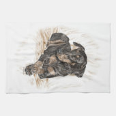 Doberman Dog Natural Ears Theedoek (Horizontaal)