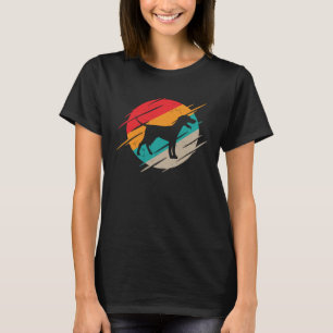 Doberman Dog Retro Sunset Distress Silho T-shirt