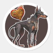 Doberman Dog Ronde Sticker (Voorkant)