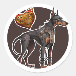 Doberman Dog Ronde Sticker