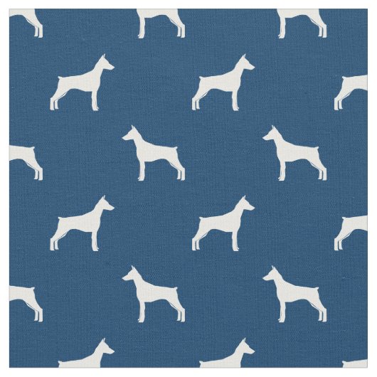Doberman dog silhouette marvy blue stof (Close Up)
