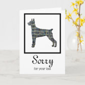 Doberman Dog Silhouette Pet Sympathcard Kaart (Gele Bloem)