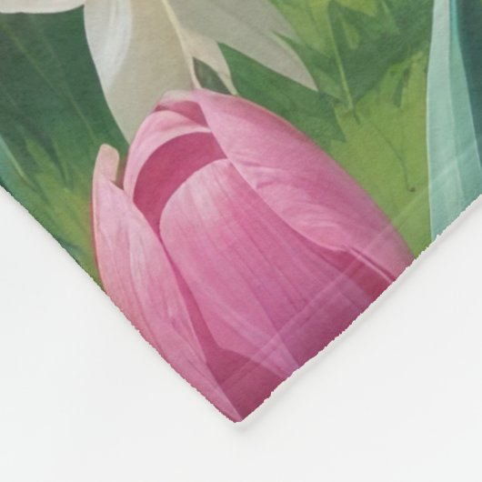 Doberman Dog Spring Bloemen Schilderen Fleece Deken (Hoek)