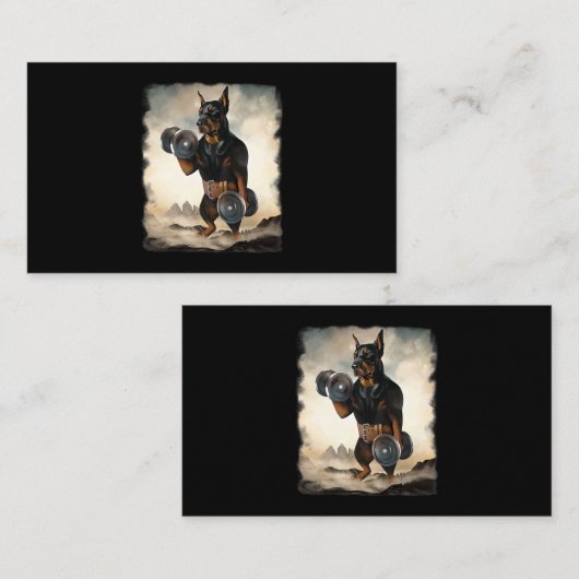 Doberman Dog-training Spiertraining Gewichtstoenam Visitekaartje (Voorkant / Achterkant)