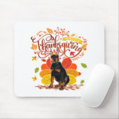 Doberman Dog Turkey Thanksgiving Party Muismat (Met muis)
