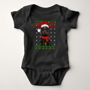 Doberman Dog Ugly Sweater Kerstmis Puppy Dog Love Romper