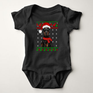 Doberman Dog Ugly Sweater Kerstmis Puppy Dog Love Romper