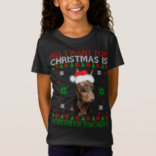 Doberman Dog Ugly Sweater Kerstmis Puppy Dog Love T-shirt