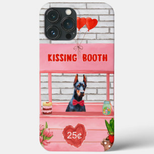 Doberman Dog Valentijnsdag Kissing Booth Case-Mate iPhone Case