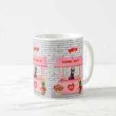 Doberman Dog Valentijnsdag Kissing Booth Koffiemok (Voorkant rechts)