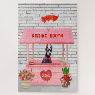 Doberman Dog Valentijnsdag Kissing Booth Legpuzzel