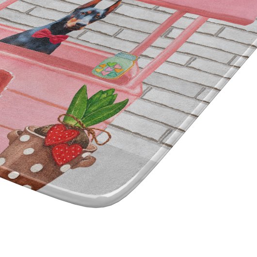 Doberman Dog Valentijnsdag Kissing Booth Snijplank (Hoek)