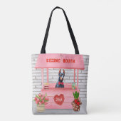 Doberman Dog Valentijnsdag Kissing Booth Tote Bag (Achterkant)