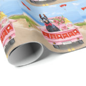 Doberman Dog Valentijnsdag Truck Hearts Cadeaupapier (Rol Hoek)