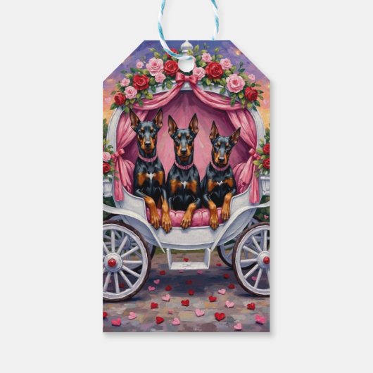 Doberman Dog Valentine's Day  Cadeaulabel (Achterkant)