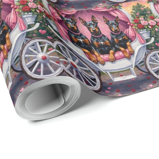 Doberman Dog Valentine's Day  Cadeaupapier (Rol Hoek)