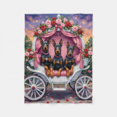 Doberman Dog Valentine's Day  Fleece Deken (Voorkant)