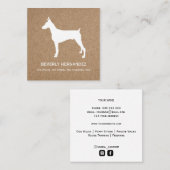 Doberman Dog Walker Trainer Puppy zitkraft Vierkante Visitekaartje (Voorkant / Achterkant)