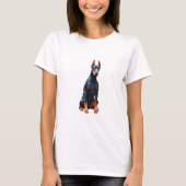 Doberman Dog Waterverf Kunst Schilderen T-shirt (Voorkant)