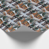 Doberman Dogs Christmas Snow Holiday  Cadeaupapier (Hoek)