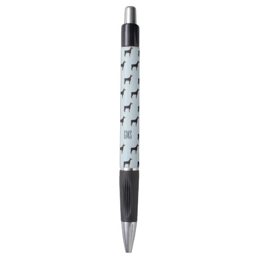 Doberman Dogs Pattern Monogrammed Pen (Voorkant Verticaal)