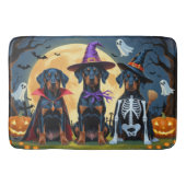Doberman Dogs Pumpkin Halloween Grappig Badmat (Voorkant)