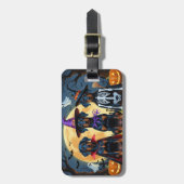 Doberman Dogs Pumpkin Halloween Grappig Bagagelabel (Voorkant verticaal)
