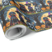 Doberman Dogs Pumpkin Halloween Grappig Cadeaupapier (Rol Hoek)