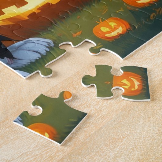 Doberman Dogs Pumpkin Halloween Grappig Legpuzzel (Zijkant)