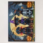 Doberman Dogs Pumpkin Halloween Grappig Legpuzzel (Verticaal)