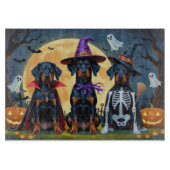 Doberman Dogs Pumpkin Halloween Grappig Snijplank (Voorkant)