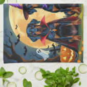 Doberman Dogs Pumpkin Halloween Grappig Theedoek (Gevouwen)