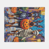 Doberman Dogs Trick-or-Treating Halloween kostuums Fleece Deken (Voorkant (Horizontaal))