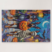Doberman Dogs Trick-or-Treating Halloween kostuums Legpuzzel (Horizontaal)