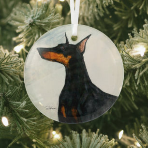 Doberman door Hevener Glas Ornament