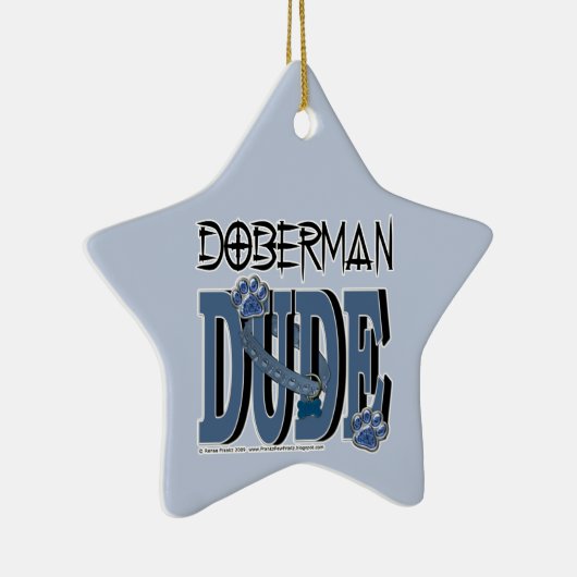 Doberman DUDE Keramisch Ornament (Rechts)