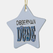 Doberman DUDE Keramisch Ornament (Links)