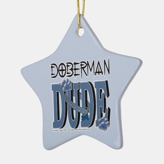 Doberman DUDE Keramisch Ornament (Links)