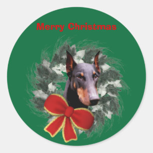 Doberman en grote kerstfeestdag Sticker