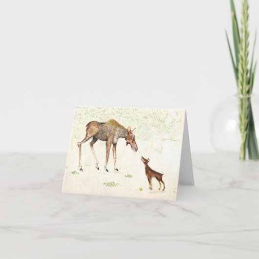 Doberman en Moose Card Bedankkaart (Voorkant)