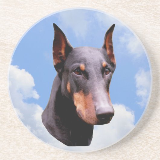 Doberman Face Dog Animal Onderzetter (Voorkant)